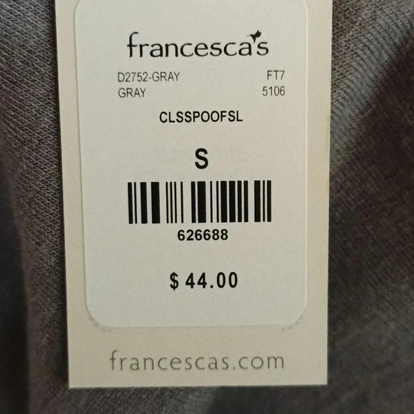 NEW Francesca's Alya shirt dress gray drop shoulder bell sleeves NWT small - Picture 8 of 8